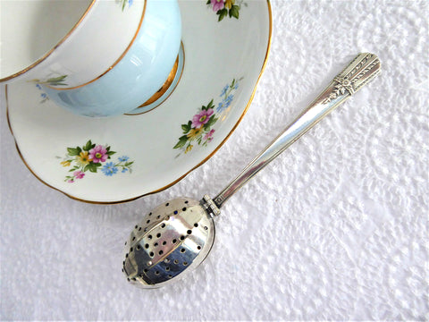 Vintage Rogers Everlasting Silverplate Tea Infuser Diffuser Spoon 1949 Tea Strainer In Cup