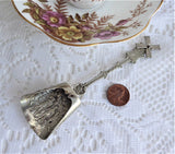 Sugar Spoon Dutch Mechanical Sugar Shell 1950s Silver Sugar Shovel Caddy Spoon