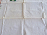 Teacup Appliqued Embroidered Tablecloth Pockets 4 Napkins 1950s Card Table 26X28