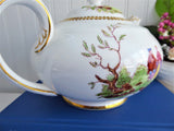 Royal Chelsea Teapot 18th Century Couple Romantic Fancy Hand Painted 1950s
