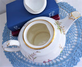 Royal Chelsea Teapot 18th Century Couple Romantic Fancy Hand Painted 1950s