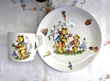 Childs Plate And Mug Teddy Bears With Pudding James Kent England 1950s Nursery Characters