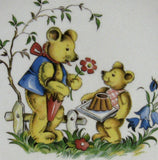 Childs Plate And Mug Teddy Bears With Pudding James Kent England 1950s Nursery Characters