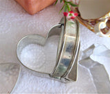 Tin Cookie Cutters Biscuit Nickel Vintage Set Of 4 Butterfly Cow Heart Strap Biscuit Green Handle