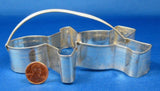 Christmas Gingerbread Man Tin Cookie Cutter Hand Made With Strap Handle Large 1940s