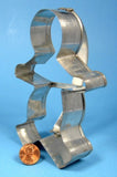 Christmas Gingerbread Man Tin Cookie Cutter Hand Made With Strap Handle Large 1940s