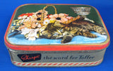 Kitten English Tin Tea Toffee Tin Sharp's England 1940s Cat And Flower Basket