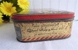 Kitten English Tin Tea Toffee Tin Sharp's England 1940s Cat And Flower Basket