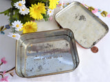 Kitten English Tin Tea Toffee Tin Sharp's England 1940s Cat And Flower Basket