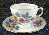 Royal Vale England Vintage Daisies Cup And Saucer Bone China 1950s