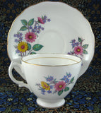 Royal Vale England Vintage Daisies Cup And Saucer Bone China 1950s