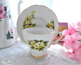 Yellow Primroses Cup And Saucer 1950s Royal Kendall Floral Bone China