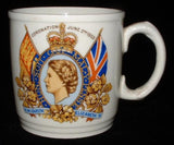 Coronation Mug Queen Elizabeth II Johnson Bros Ironstone 1953 Royal Commemorative
