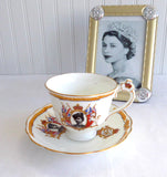 Cup and Saucer Queen Elizabeth II Coronation Crown Handle Radfords 1953