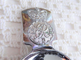 Queen Elizabeth II 1953 Coronation Tea Caddy Spoon Tea Scoop Chrome Cipher Crown