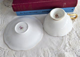Rosina Queen Elizabeth II Coronation Cup And Saucer UK Flowers 1953 English Bone China