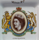 Queen Elizabeth II Coronation Butter Pat Victoria BC Stelcks 1953 Teabag Holder
