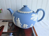 Teapot Wedgwood Blue Jasperware 1953 Large Ceres Offering To Peace 6 cups