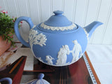 Teapot Wedgwood Blue Jasperware 1953 Large Ceres Offering To Peace 6 cups