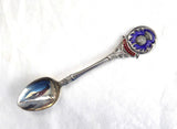 Sterling Silver Spoon Mappin And Webb Enamel Thistle Finial Scotland Souvenir 1959