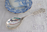 Fancy Swedish Sterling Silver Serving Spoon 1959 Eriksson Gösta Reticulated Handle