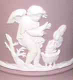Wedgwood Lilac Jasperware Vase Cupid Cherubs Angels Lavender jasper 1960