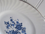 E Wedgwood Royal Blue Set Of 2 Dinner Plates 10 Inches 1960s Floral Blue White