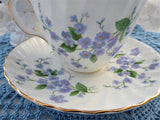 Adderleys Blue Forget Me Not Cup And Saucer 1950s English Bone China