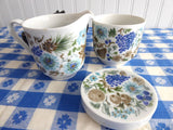 Retro Cream And Sugar Trio Nuts Arzberg Bavaria 1960s Mid Century Modern