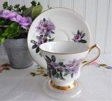 Lavender Azaleas Cup And Saucer Rhododendrons English Bone China 1960s