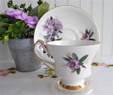 Lavender Azaleas Cup And Saucer Rhododendrons English Bone China 1960s