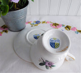 Lavender Azaleas Cup And Saucer Rhododendrons English Bone China 1960s