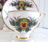 Clan MacDonald Tartan Scottish Heather Cup And Saucer Tartan Plaid 1960s Scotland
