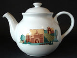 Teapot Corelle Coordinates Farm Landscape Large Tea Pot Barn Fields 1960s