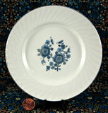 Enoch Wedgwood Royal Blue Bread And Butter Plate Jacobean Floral Platinum 1960s