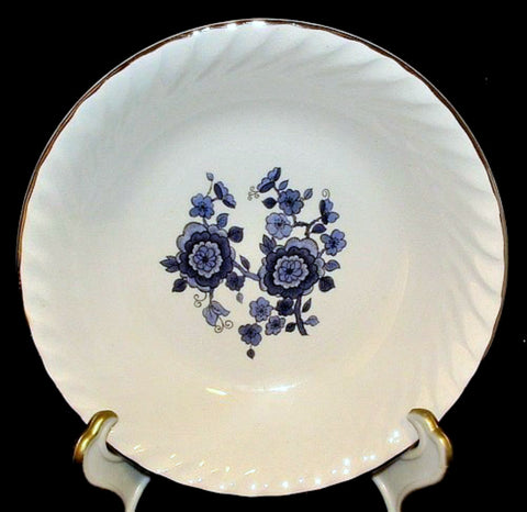 Wedgwood England Royal Blue Sauce Fruit Dish Bowl Blue White Platinum 1960s