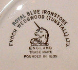 Wedgwood England Royal Blue Sauce Fruit Dish Bowl Blue White Platinum 1960s