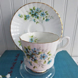 Cup And Saucer Blue Forget Me-Nots 1960s Small Teacup English Bone China