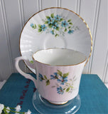 Cup And Saucer Blue Forget Me-Nots 1960s Small Teacup English Bone China