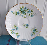 Cup And Saucer Blue Forget Me-Nots 1960s Small Teacup English Bone China