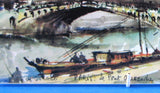 Postcard Signed Girard Watercolor Paris Pont Alexandre 1960s Impressionist