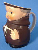 Friar Tuck Goebel Pitcher West Germany Black Shoes Orig Label 4 Inches 1960s