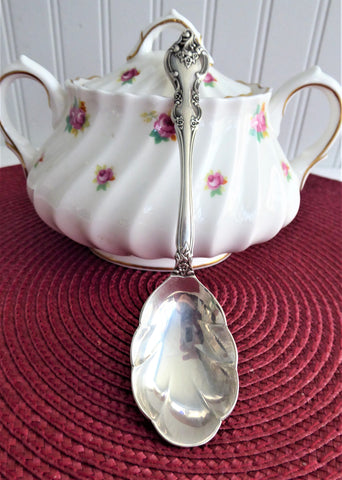 International Orleans Silver Sugar Spoon Sugar Shell 1960s Elegant Floral