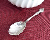 International Orleans Silver Sugar Spoon Sugar Shell 1960s Elegant Floral