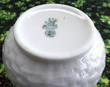 Irish Belleek Sugar Bowl Basket Weave With Shamrocks 1970s 6th Green Mark
