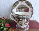 Unusual Tall Friendly Village Cup And Saucer Johnson Brothers Ice House Made In England