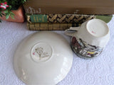 Unusual Tall Friendly Village Cup And Saucer Johnson Brothers Ice House Made In England