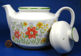 Teapot Retro Floral Wild Flowers Porcelain Mid Century Design Scandanavian 1960s