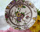 Floral Transferware Cup And Saucer Medway Meakin 1960s Polychrome Ironstone