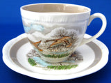 Mallards Duck Cup And Saucer English Wild Life Birds 1960s Transferware